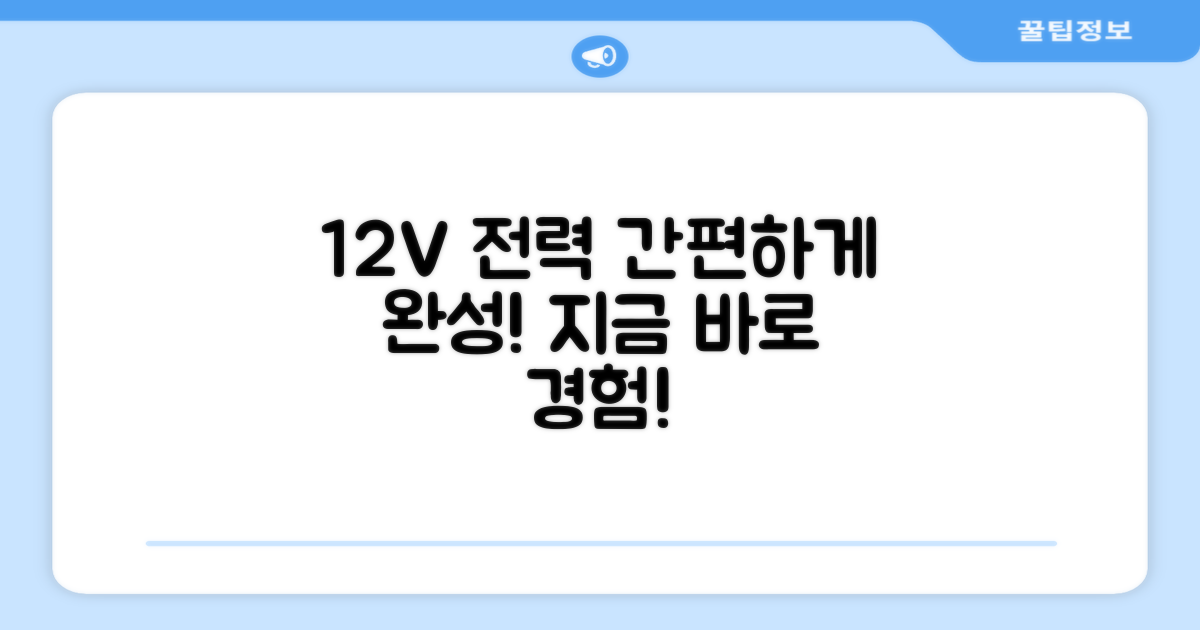 12V 전력으로 간편하게